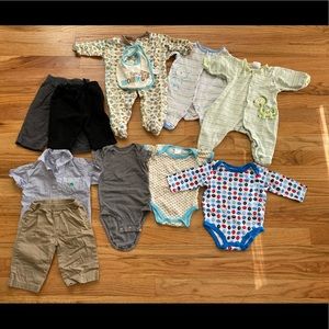 0-3 months baby boy bundle of clothes.